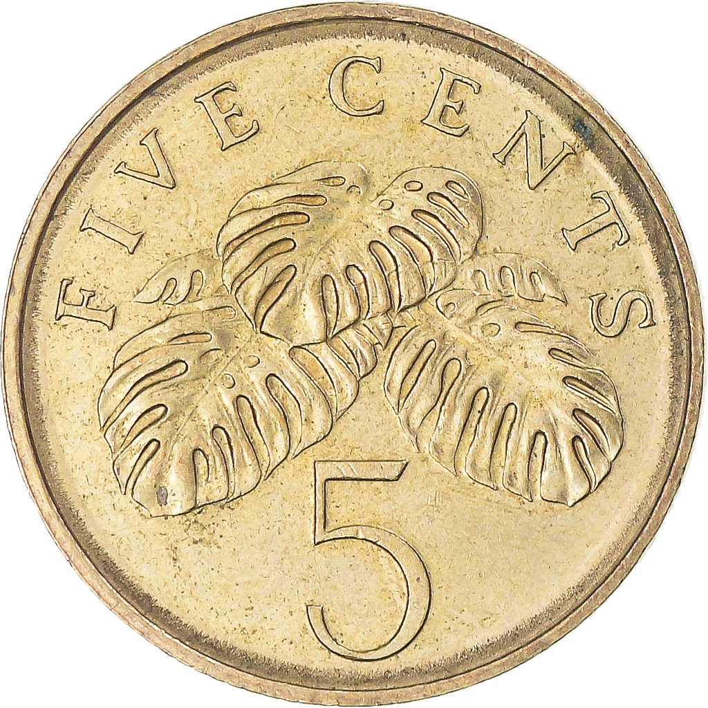 Coin, Singapore, 5 Cents, 2007