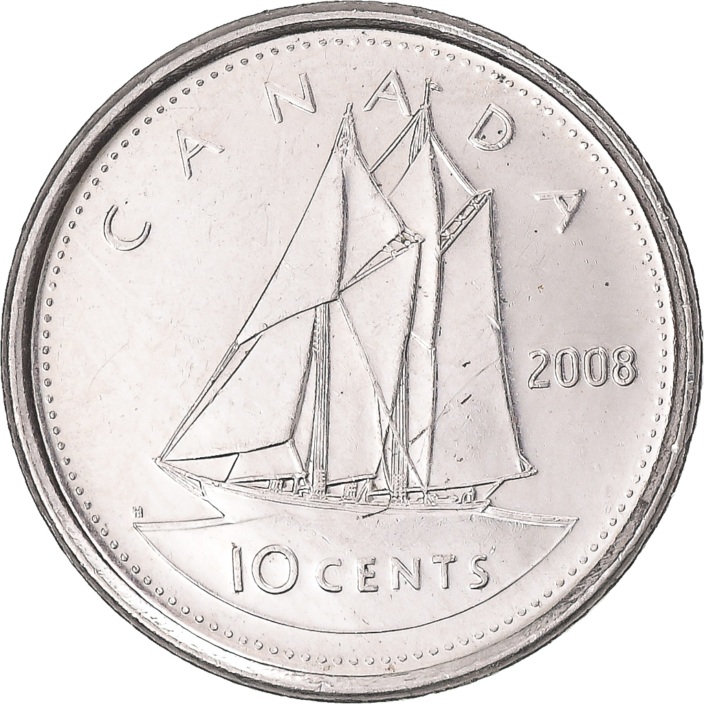 Coin, Canada, 10 Cents, 2008