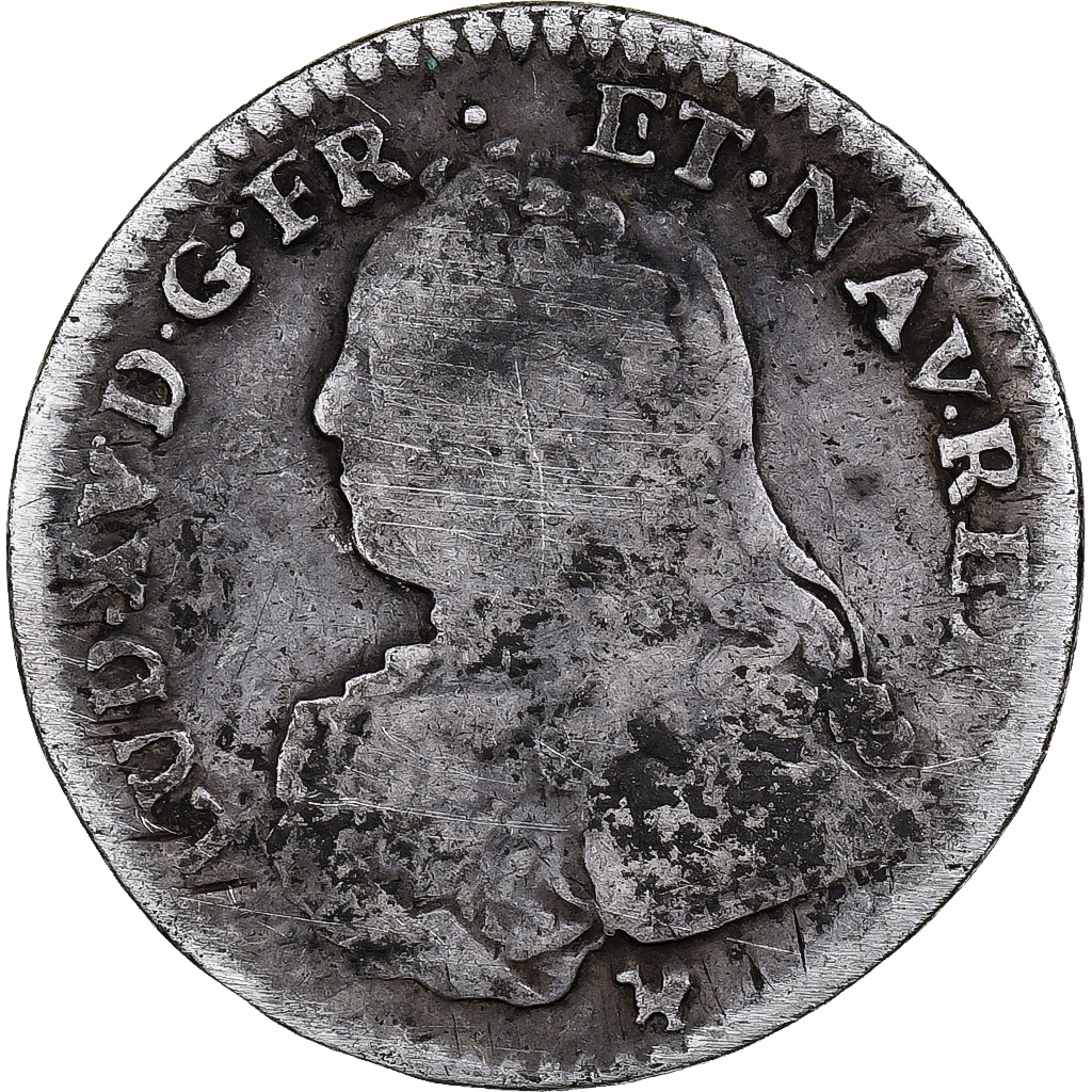 France, Louis XV, 1/10 Écu aux branches d'olivier, 1726, Montpellier, Silver