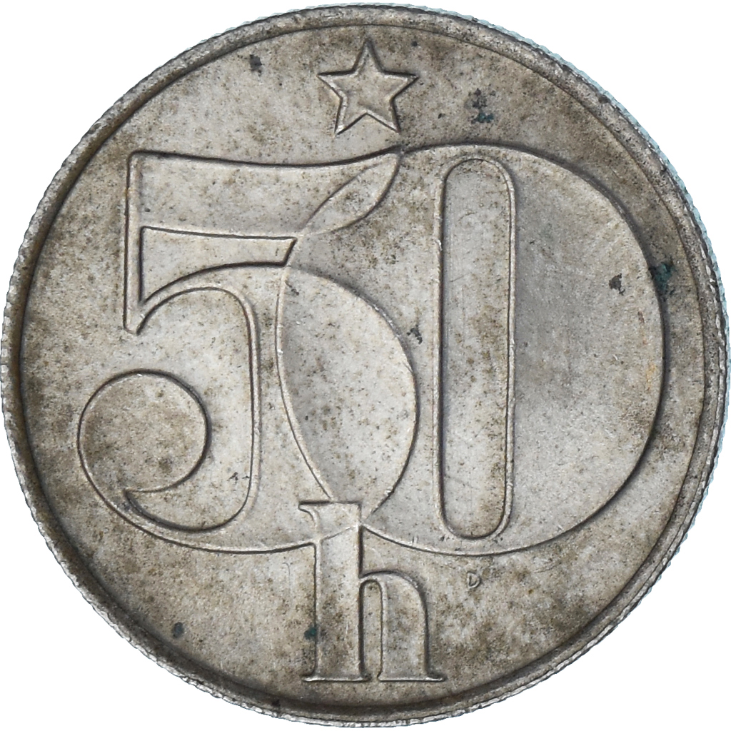 Coin, Czechoslovakia, 50 Haleru, 1990