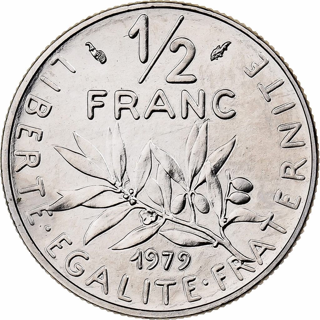 France, 1/2 Franc, Semeuse, 1979, MDP, série FDC, Nickel, 