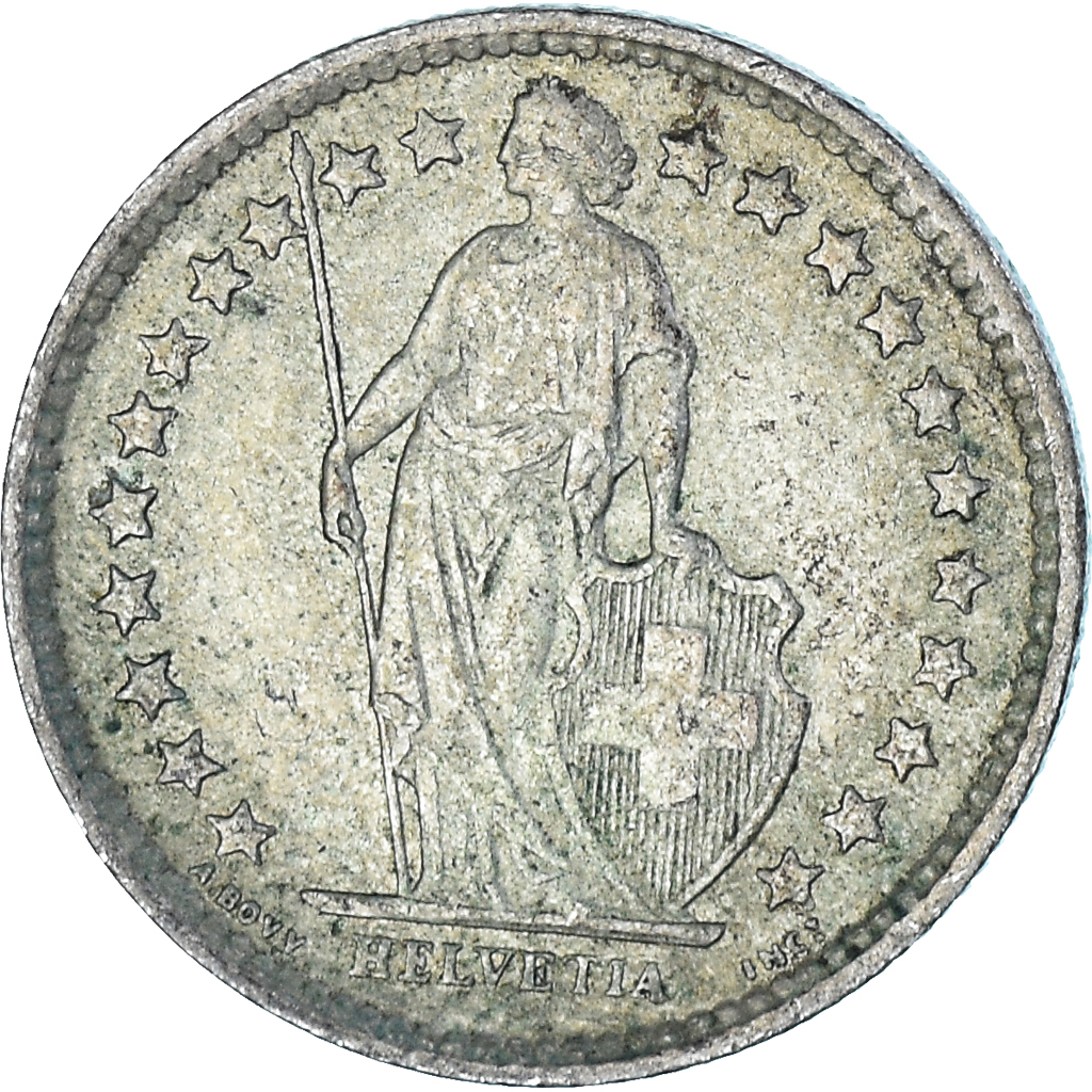 Coin, Switzerland, 1/2 Franc, 1962