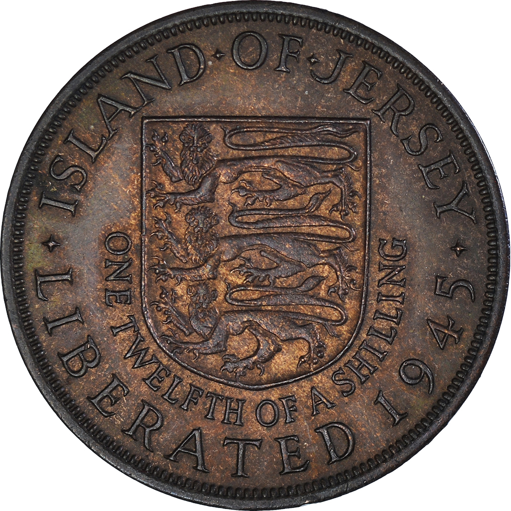 Coin, Jersey, 1/12 Shilling, 1945