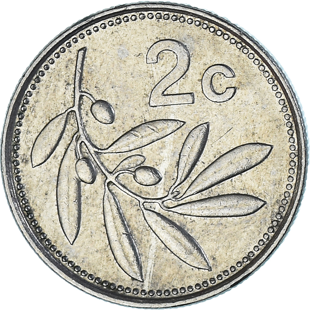 Coin, Malta, 2 Cents, 1986