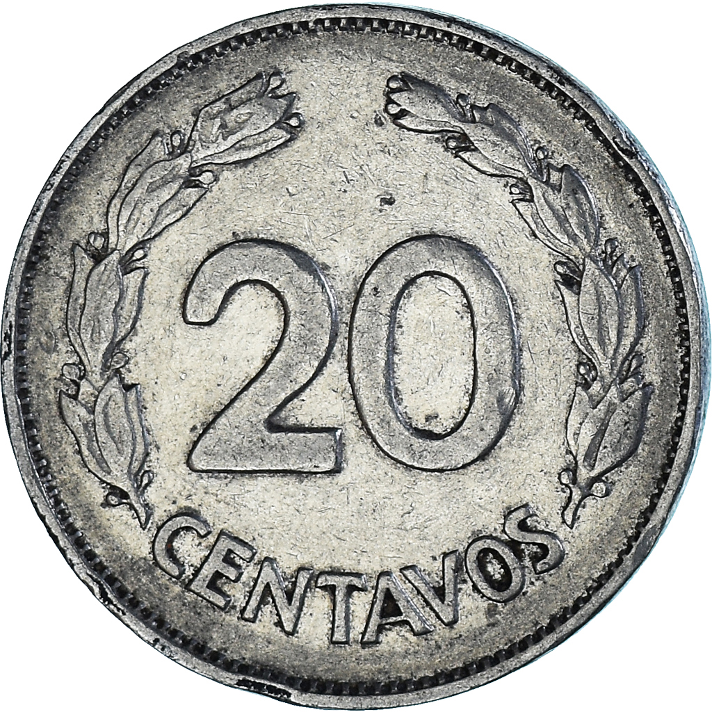 Coin, Ecuador, 20 Centavos, 1959