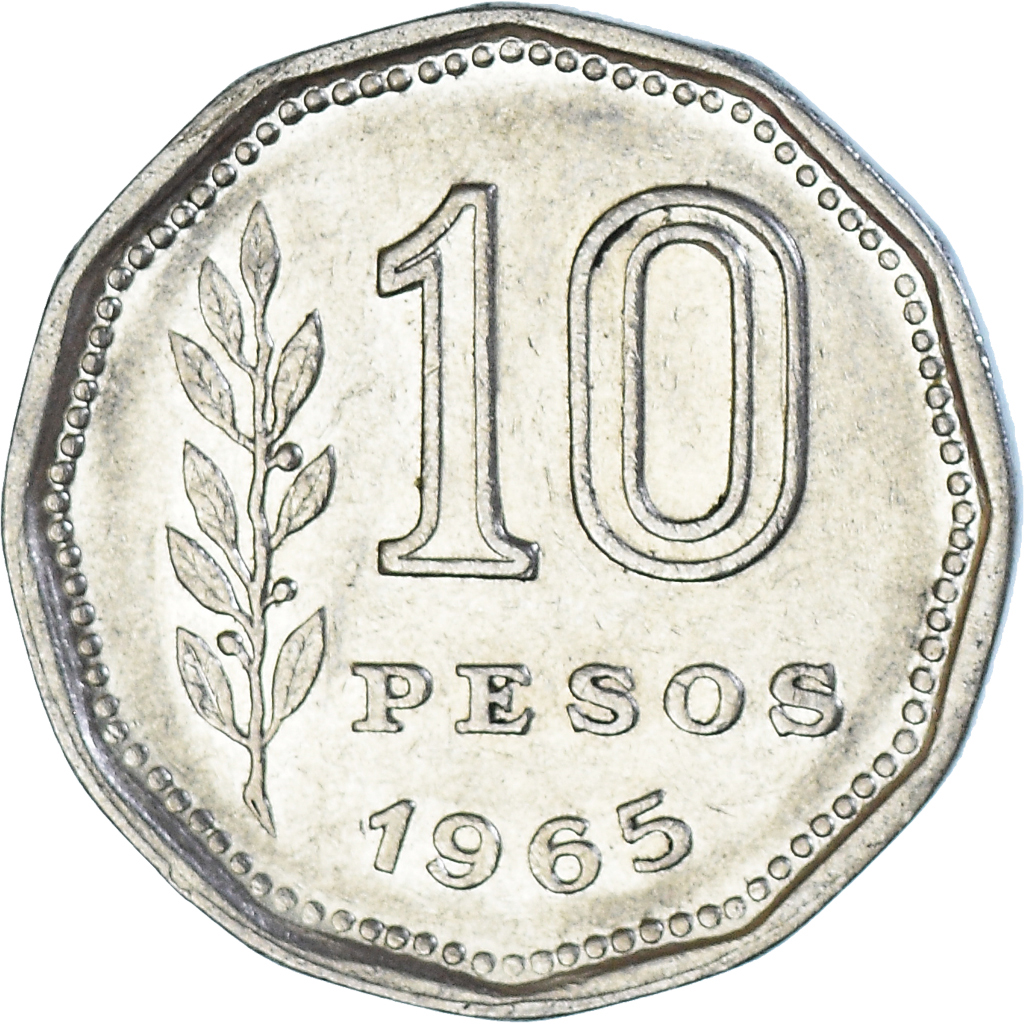 Coin, Argentina, 10 Pesos, 1965