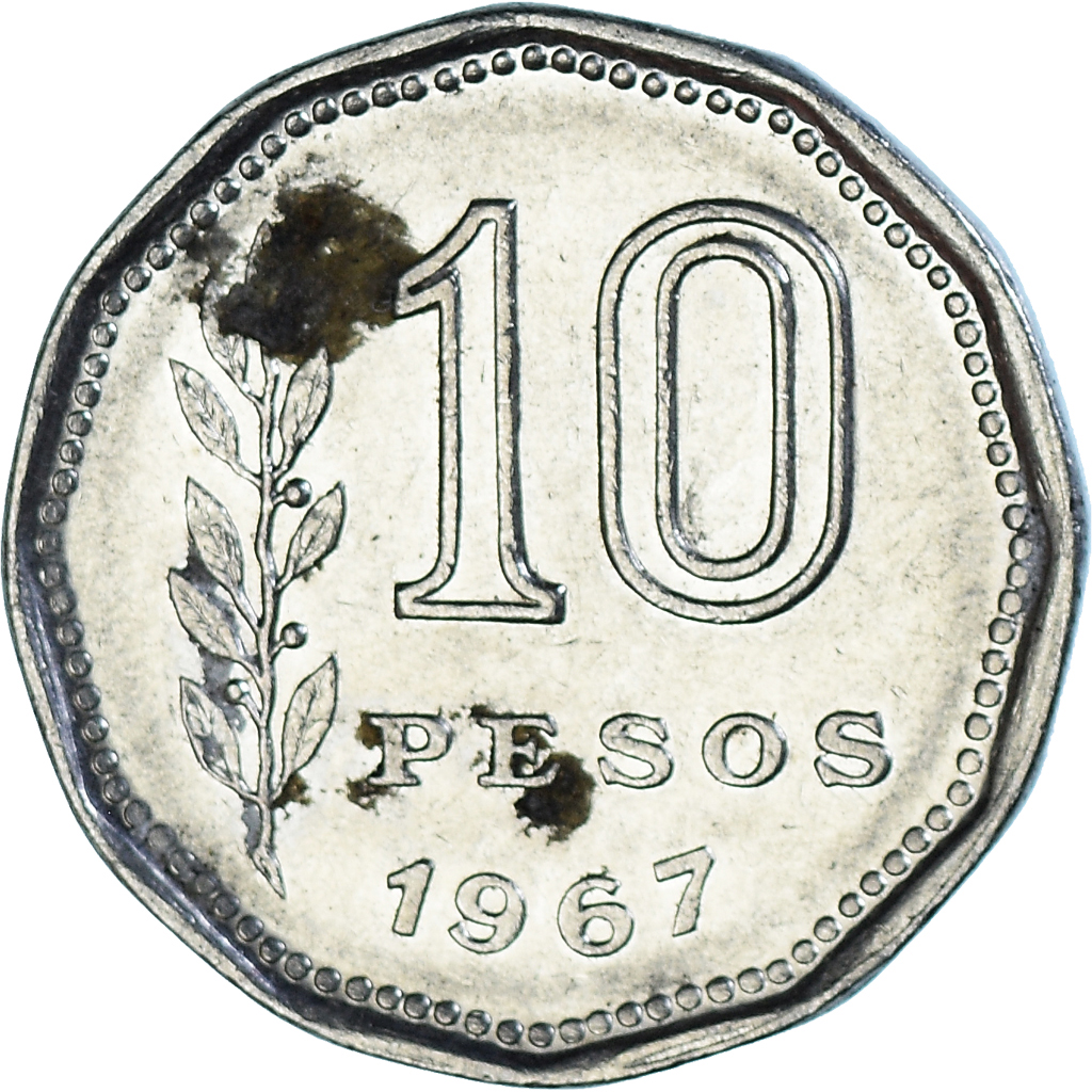Coin, Argentina, 10 Pesos, 1967