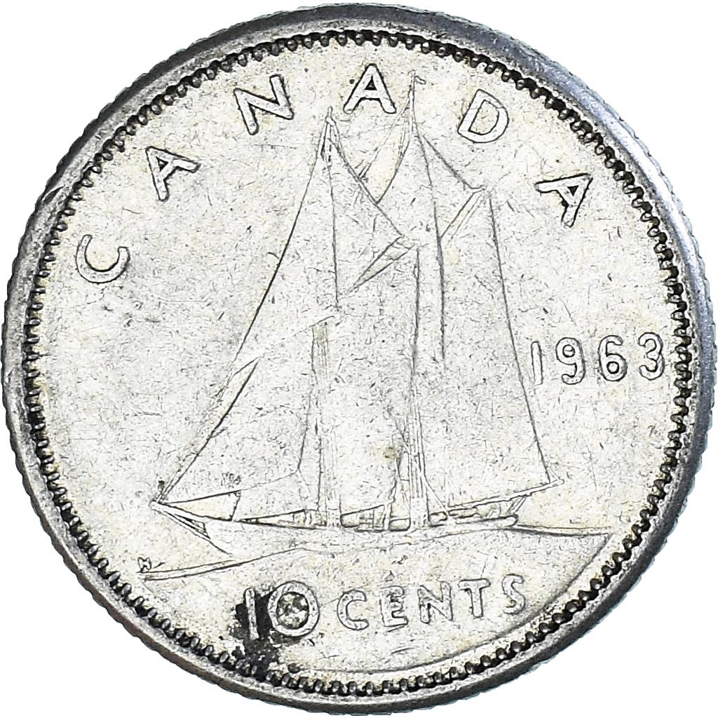 Coin, Canada, 10 Cents, 1963