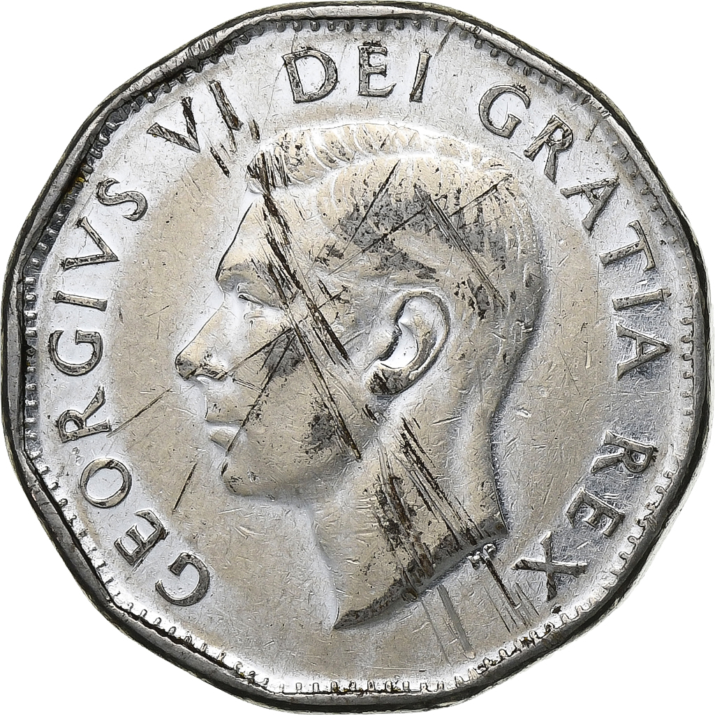 Canada, George VI, 5 Cents, 1951, Ottawa, Steel, 