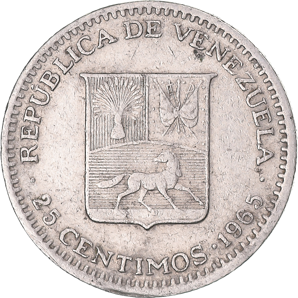Coin, Venezuela, 25 Centimos, 1965