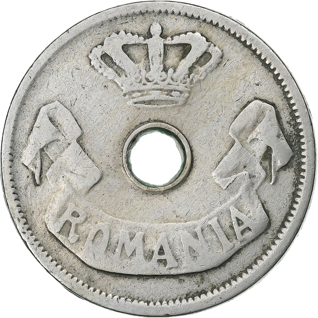 Romania, Carol I, 20 Bani, 1905, Brussels, Copper-nickel, VF(20-25), KM:33