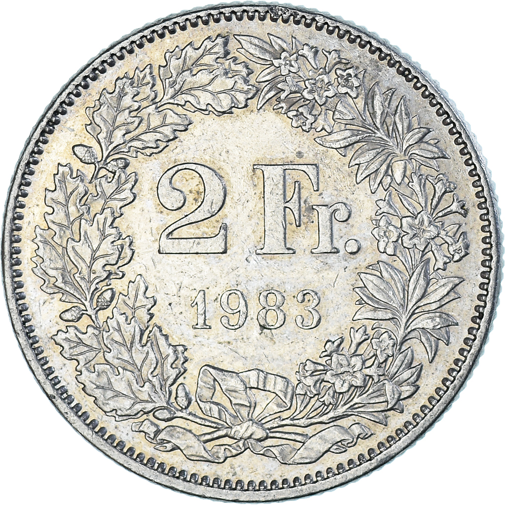 Coin, Switzerland, 2 Francs, 1983