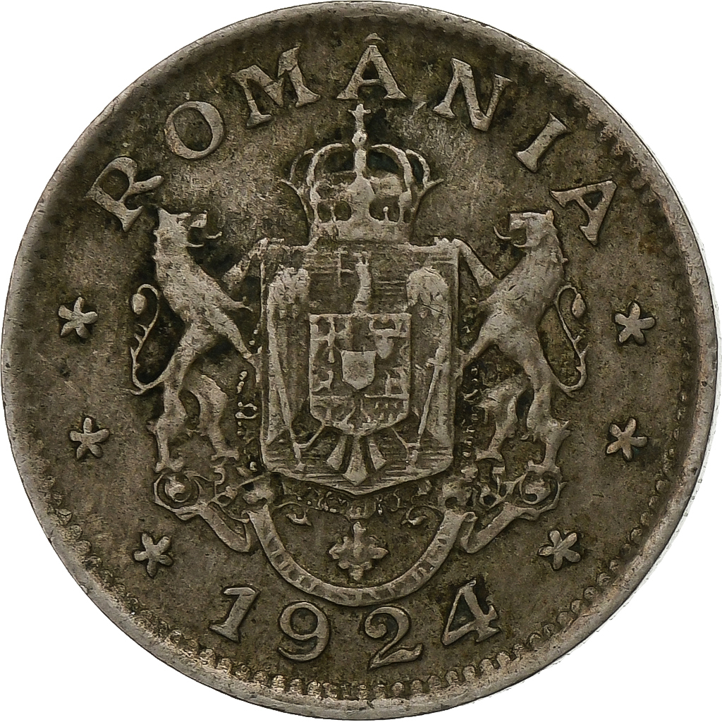 Romania, Ferdinand I, 1 Leu, 1924, Poissy, Copper-nickel, , KM:46