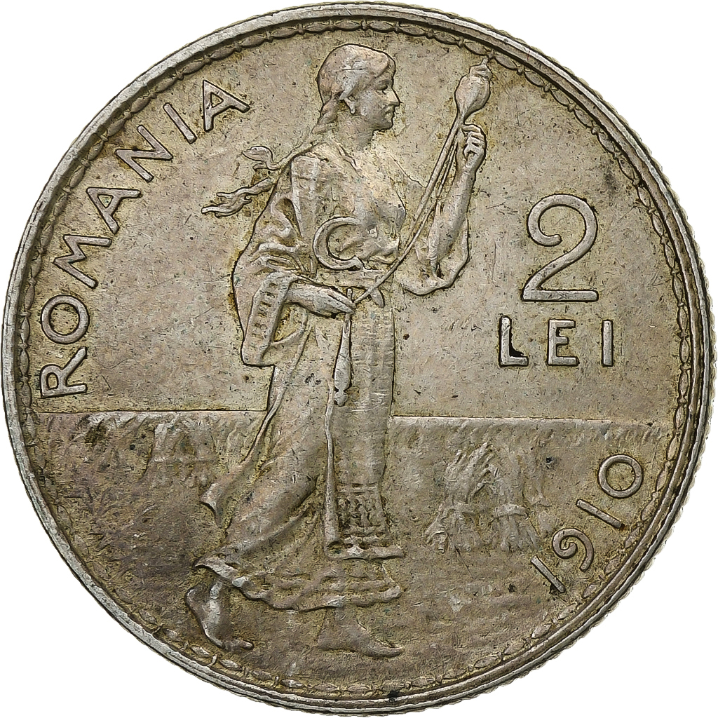 Romania, Carol I, 2 Lei, 1910, Brussels, Silver, , KM:43