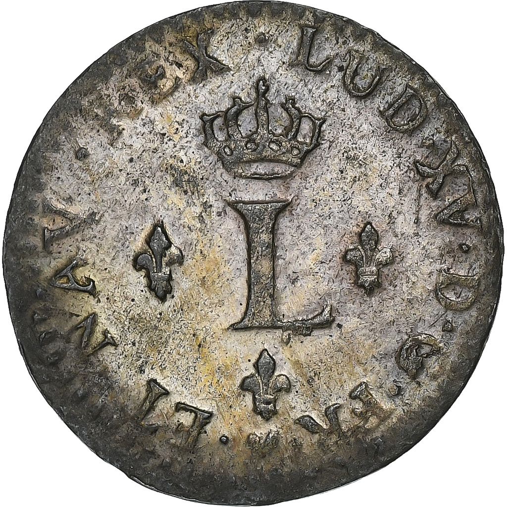 France, Louis XV, Sol, 1740, Strasbourg, Billon, , Gadoury:278