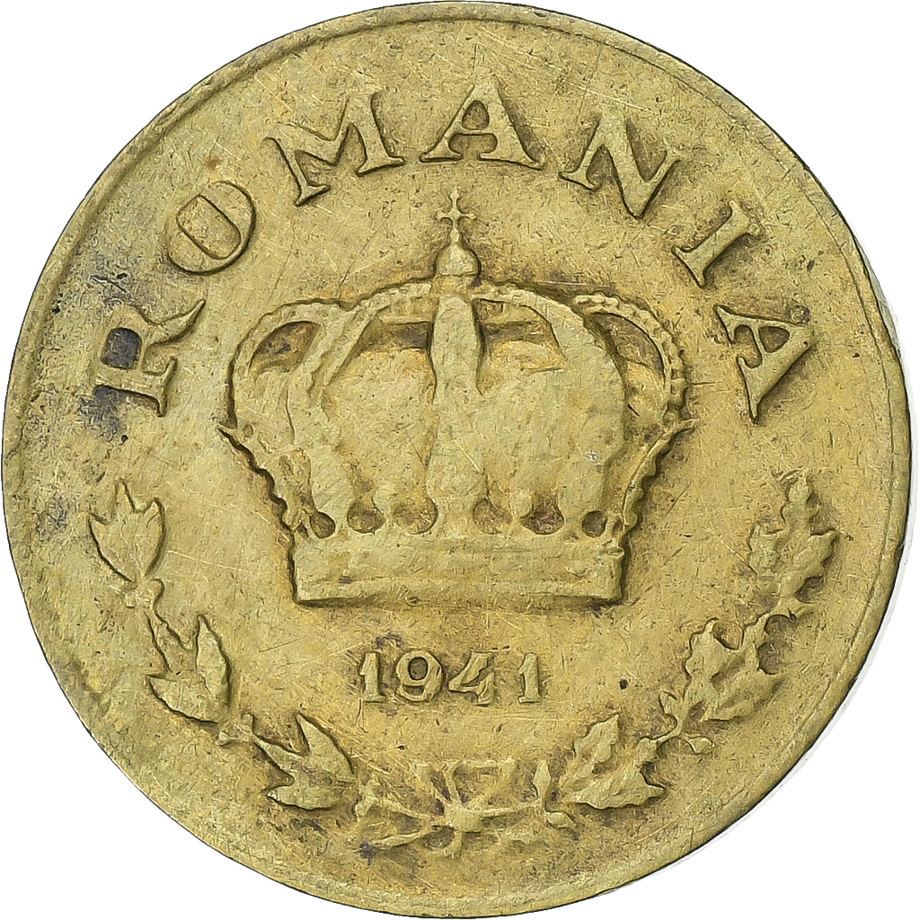 Romania, Carol II, 1 Leu, 1941, Bucarest, Nickel brass, , KM:56