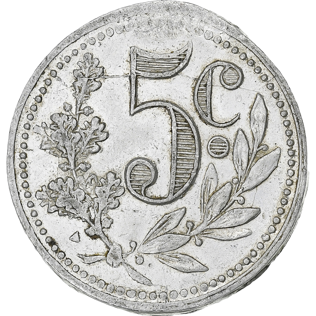 France, Chambre de Commerce d'Alger, 5 Centimes, 1916, , Aluminium
