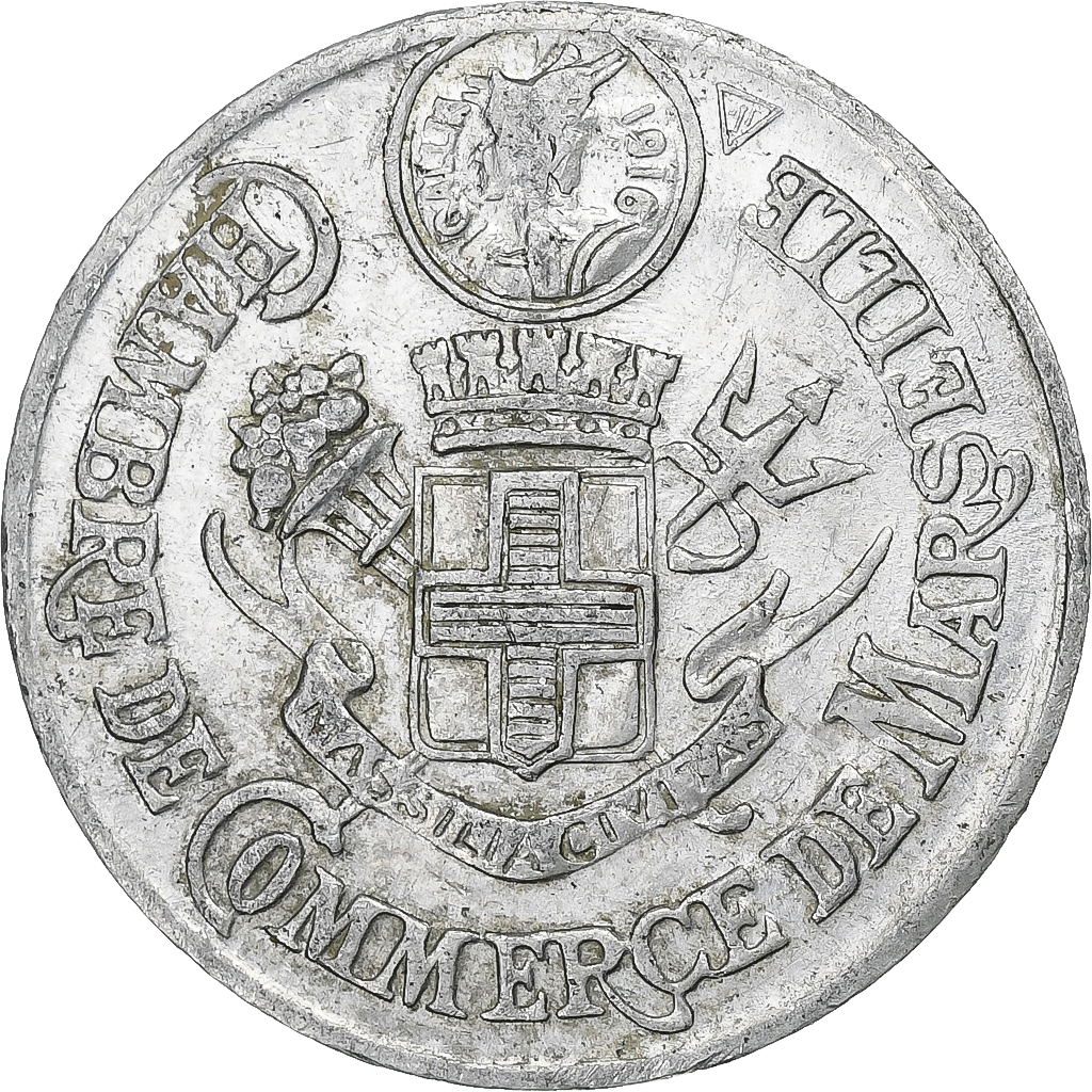 France, Chambre de Commerce de Marseille, 5 Centimes, 1916, , Aluminium