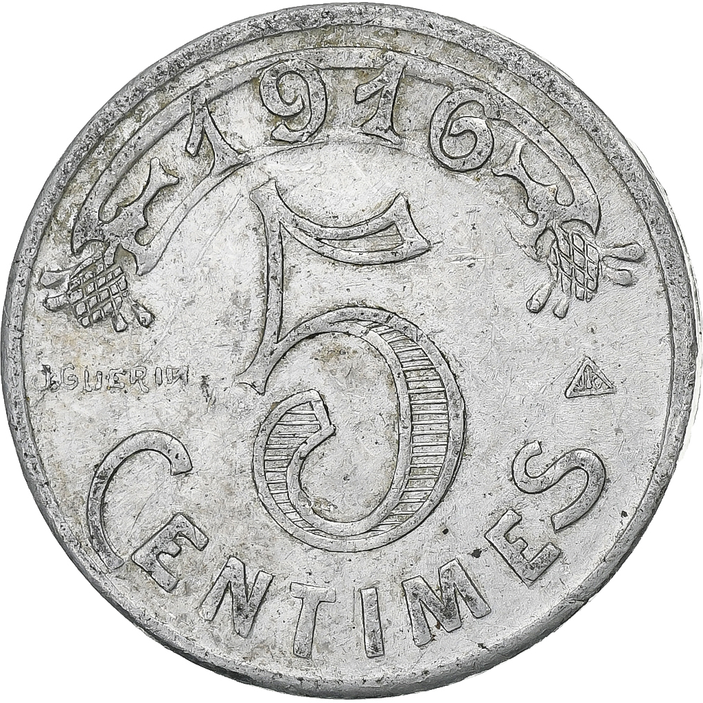 France, Chambre de Commerce de Marseille, 5 Centimes, 1916, , Aluminium