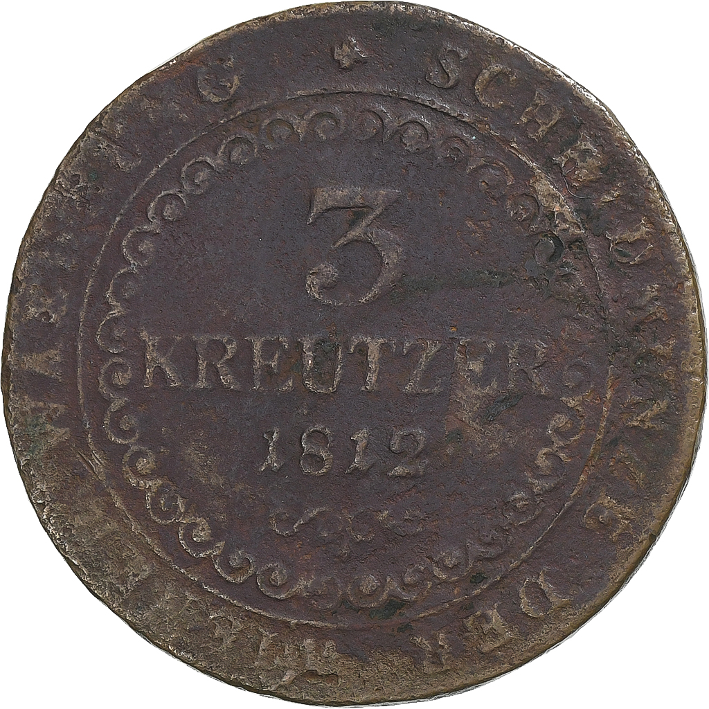 Austria, Franz I, 3 Kreuzer, 1812, Alba Iulia, Copper, , KM:2116