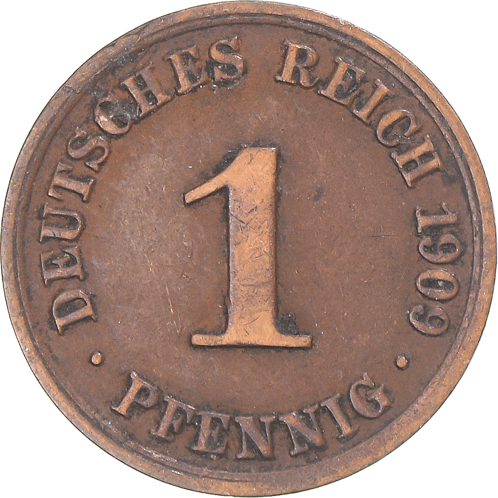 Coin, Germany, Pfennig, 1909
