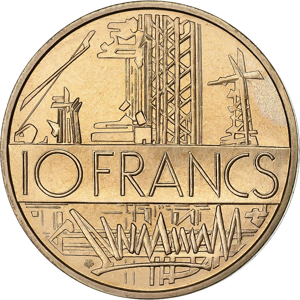 France, 10 Francs, Mathieu, 1975, MDP, série FDC, Edge A