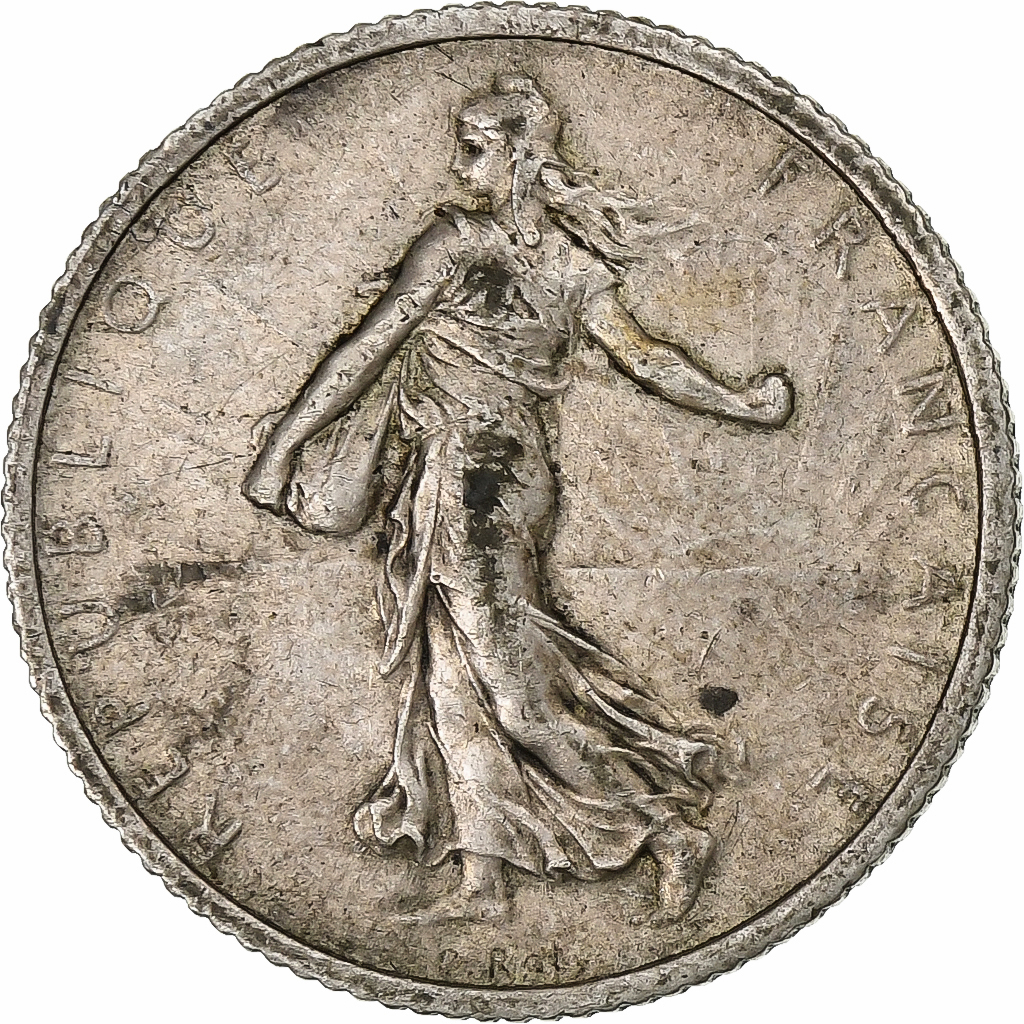 France, 1 Franc, Semeuse, 1916, Paris, Silver, , Gadoury:467