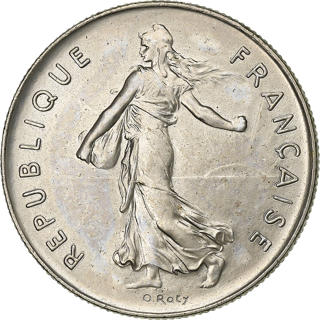 France, 5 Francs, Semeuse, 1976, MDP, série FDC, Cupronickel, MS