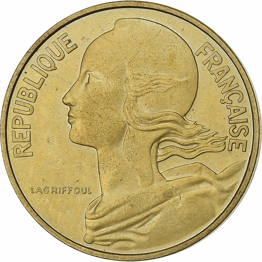 France, 10 Centimes, Marianne, 1976, MDP, série FDC, Bronze-Aluminium