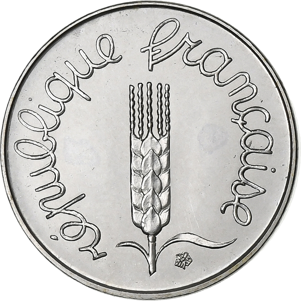 France, 1 Centime, Épi, 1976, MDP, série FDC, Stainless Steel, MS