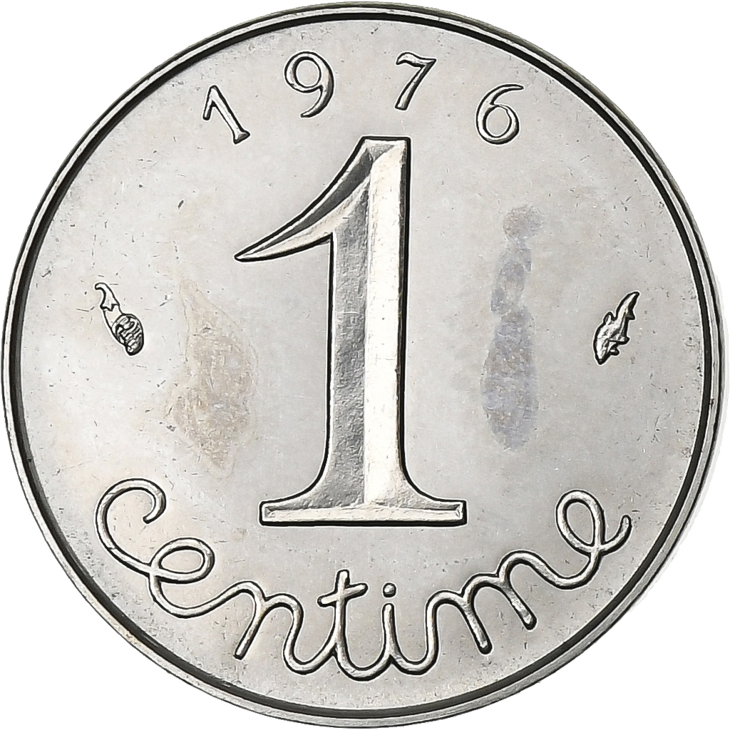 France, 1 Centime, Épi, 1976, MDP, série FDC, Stainless Steel, MS