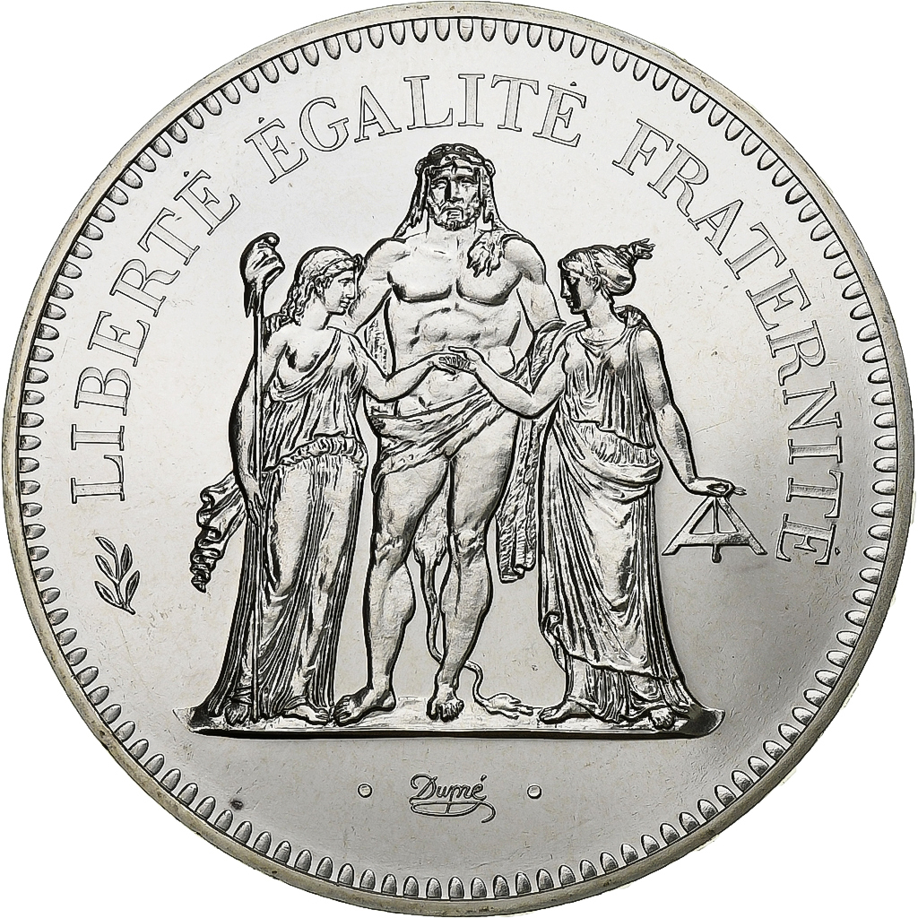 Frankrijk, 50 Francs, Hercule, 1978, MDP, série FDC, Zilver, FDC, Gadoury:882
