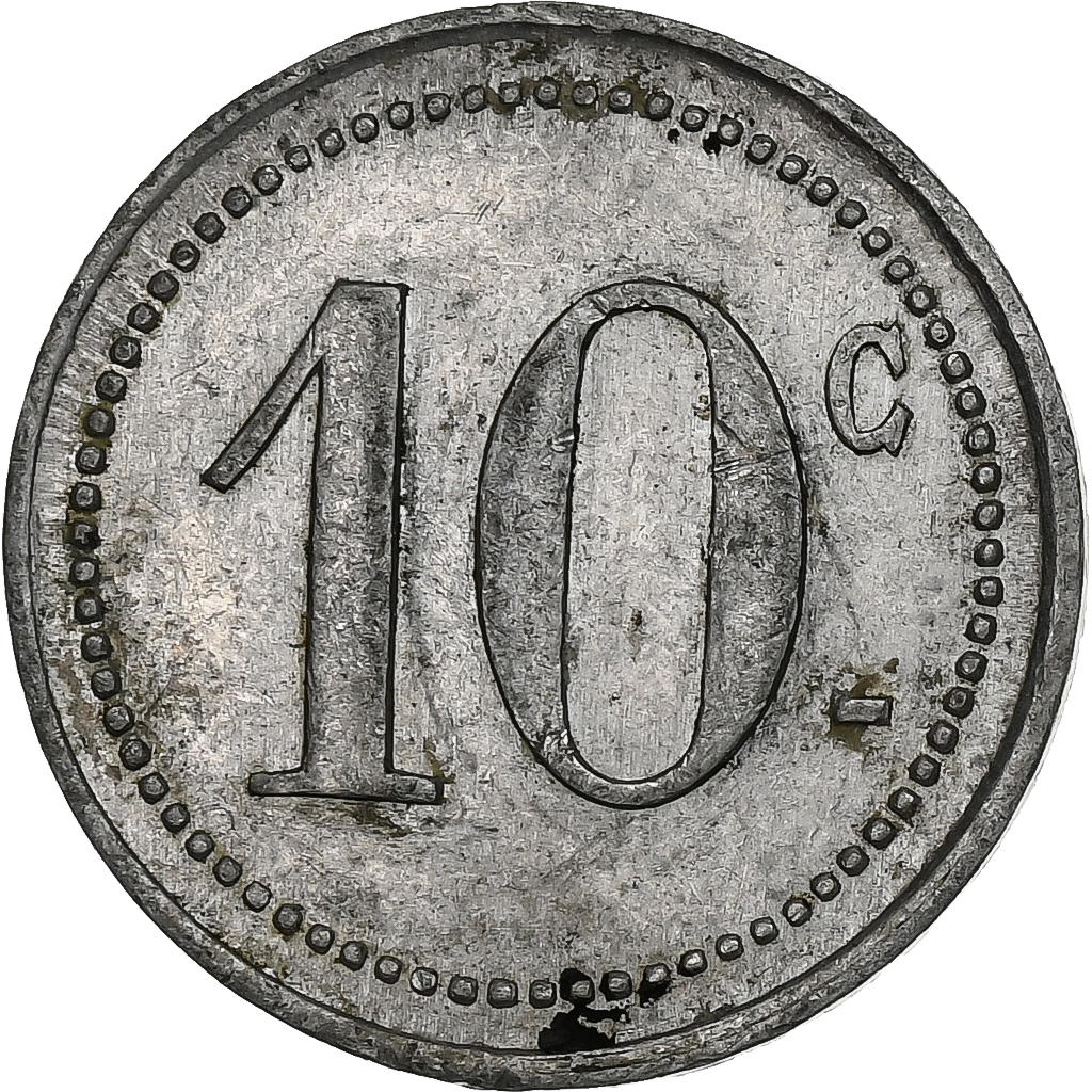 France, Ville de Vanves, 10 Centimes, , Aluminium