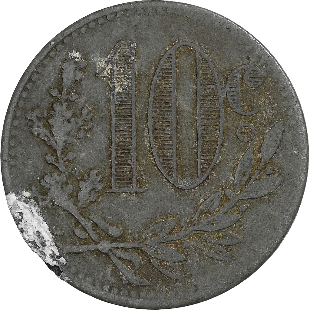 France, Chambre de Commerce d'Alger, 10 Centimes, 1917, , Zinc
