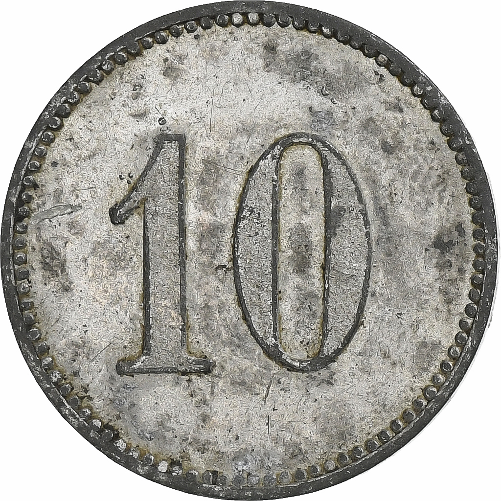 Germany, City of Münsingen, 10 Pfennig, , Nickel plated zinc