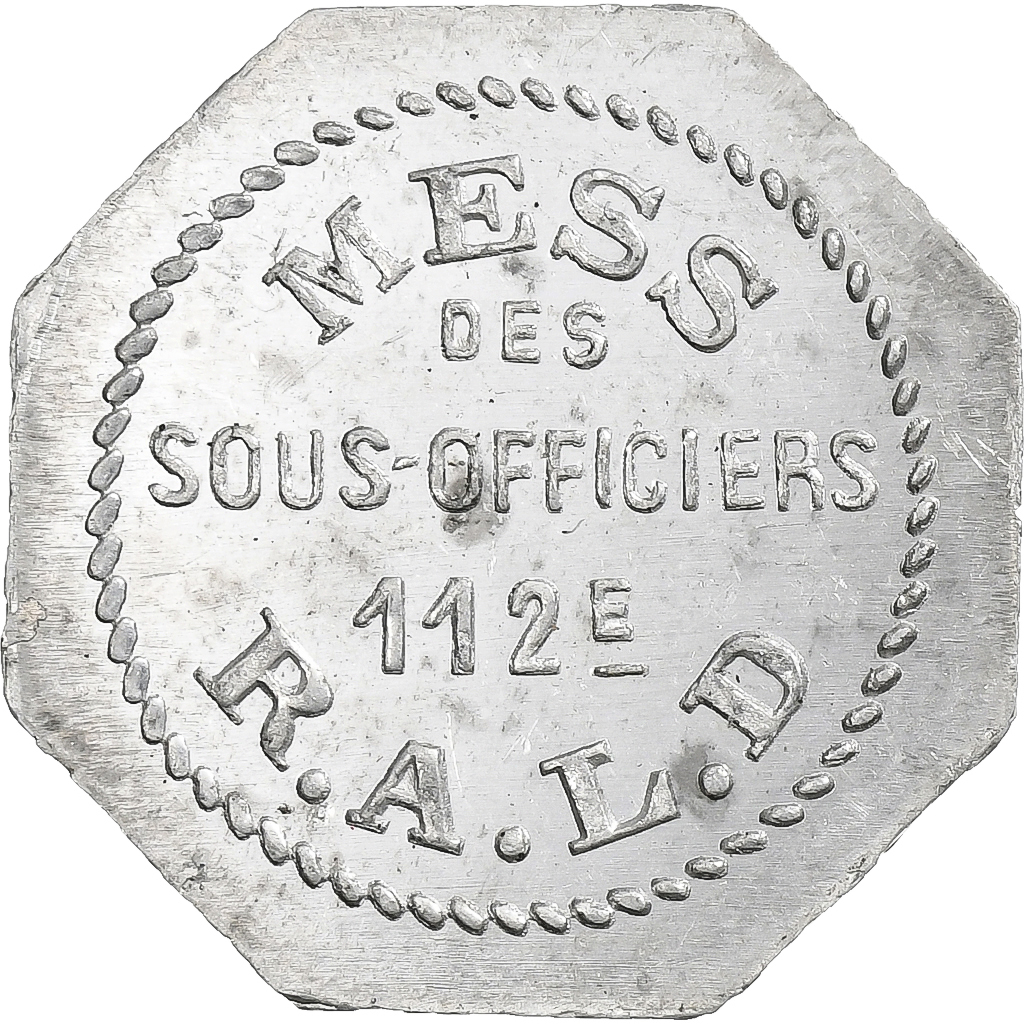 France, 112e R.A.L.D., 1 Franc, , Aluminium
