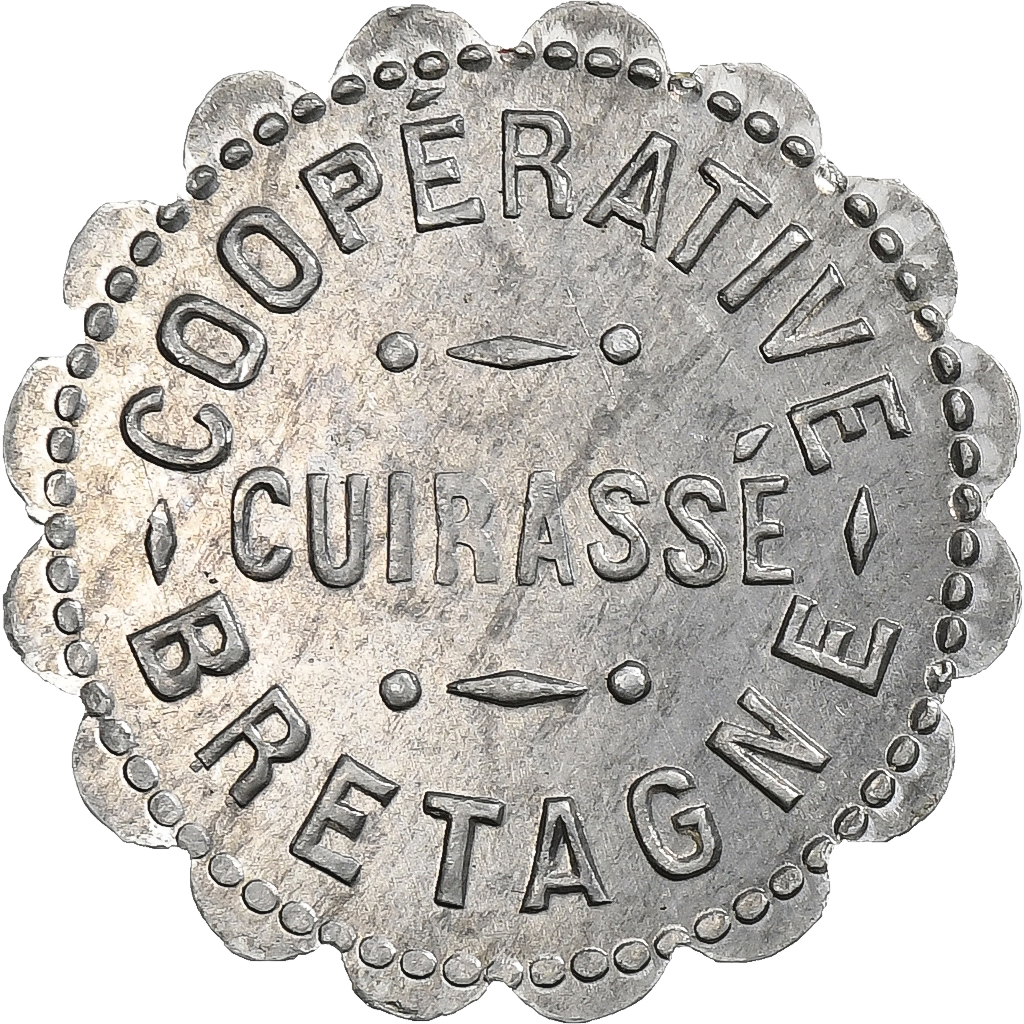 France, Coopérative Cuirassé Bretagne, 1 Franc, , Aluminium