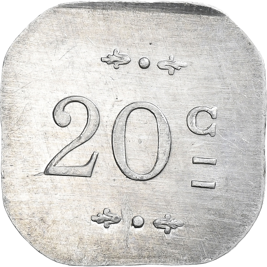 France, Bourg-en-Bresse, 20 Centimes, 1918, , Aluminium