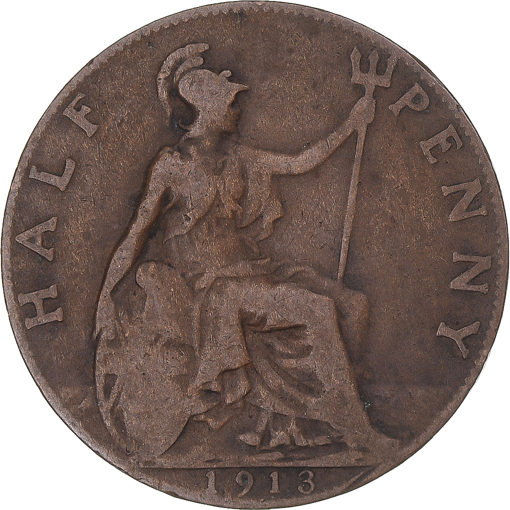 Coin, Great Britain, 1/2 Penny, 1913
