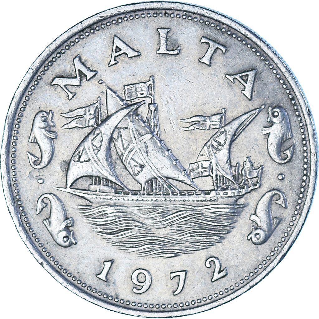 Coin, Malta, 10 Cents, 1972