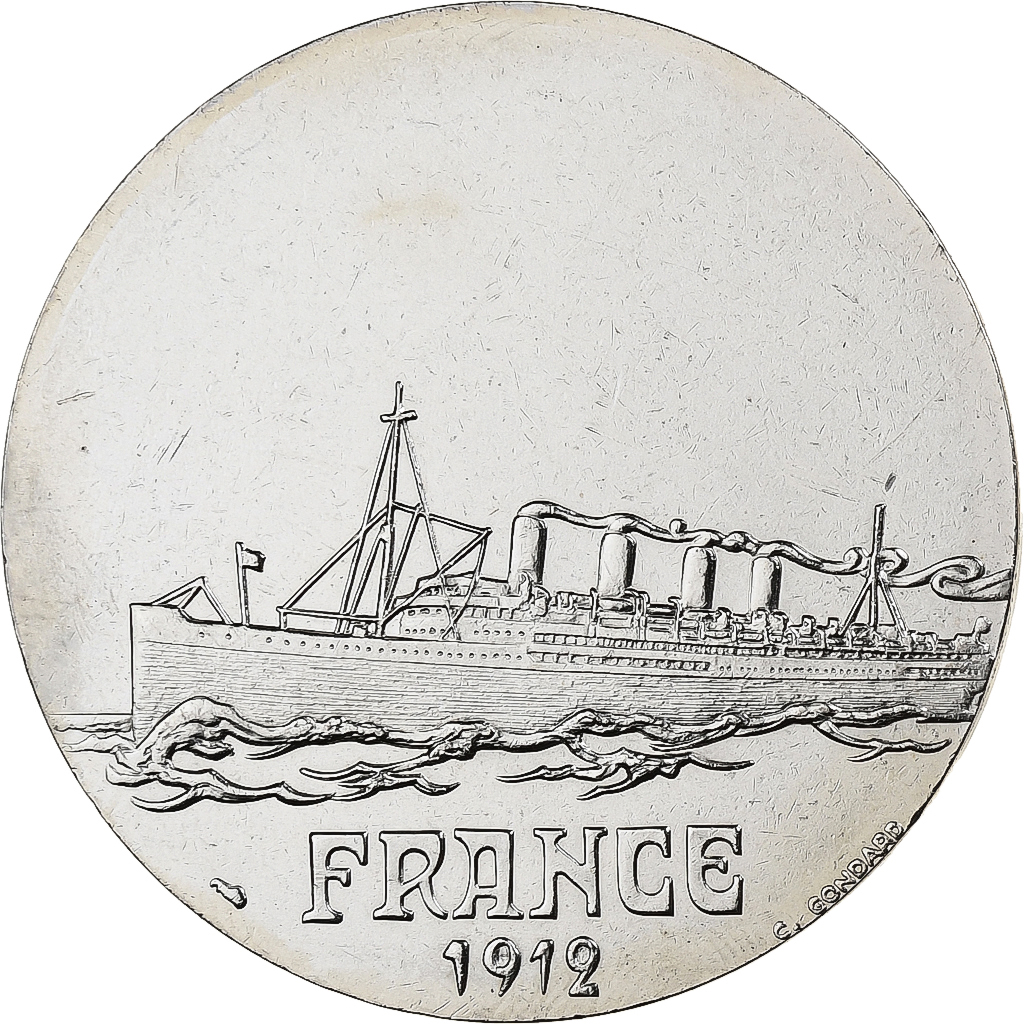 France, Medal, Les Grands Transatlantiques, France, MDP, Maillechort, C.
