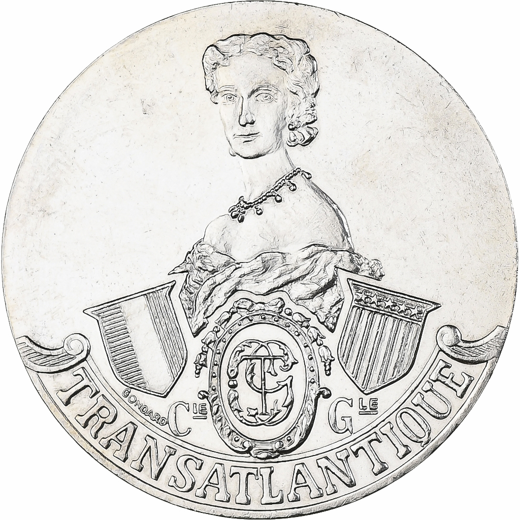France, Medal, Compagnie Générale Transatlantique, Impératrice Eugénie, MDP