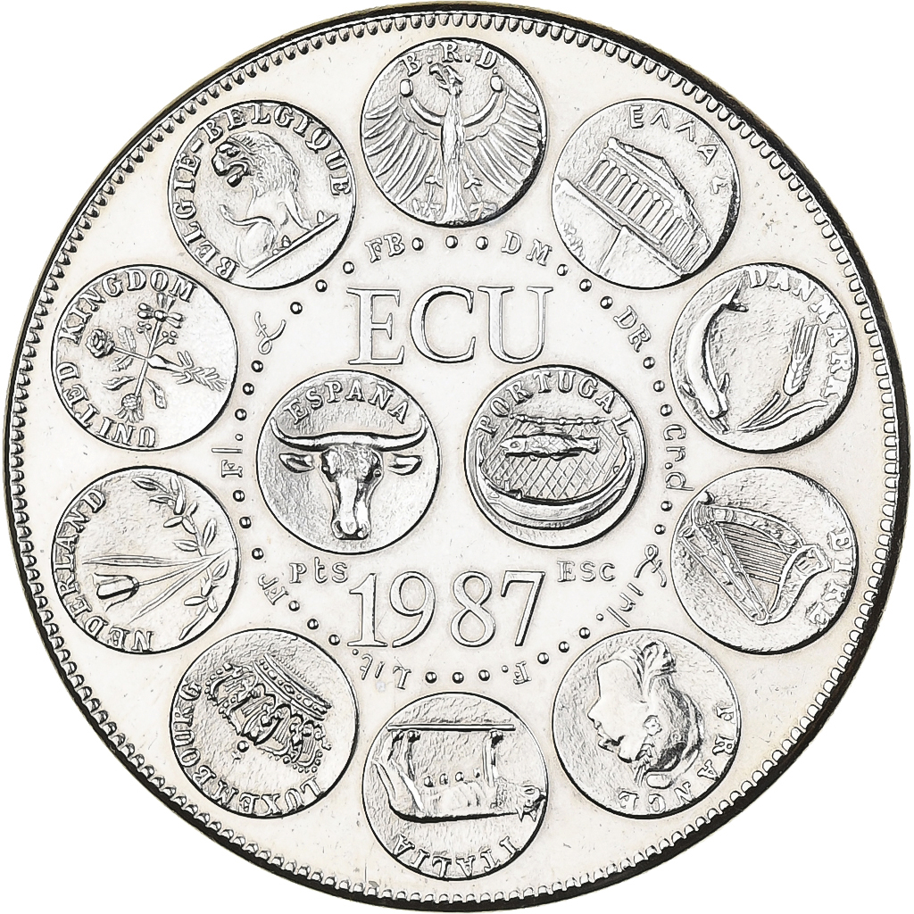 France, Medal, Ecu Europa, 1987, MDP, Copper-nickel, Rodier, 