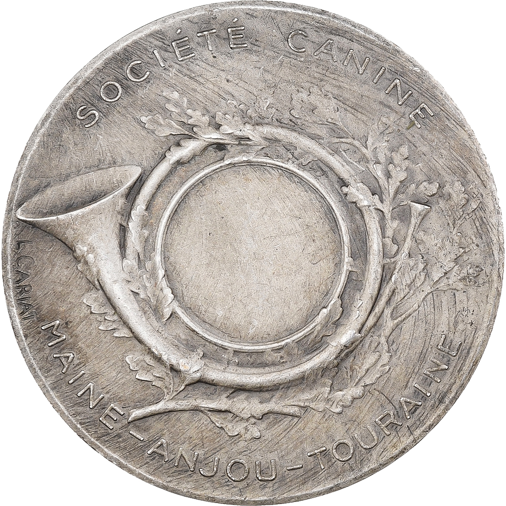 France, Medal, Société Canine Maine-Anjou-Touraine, Chiens, Silvered bronze