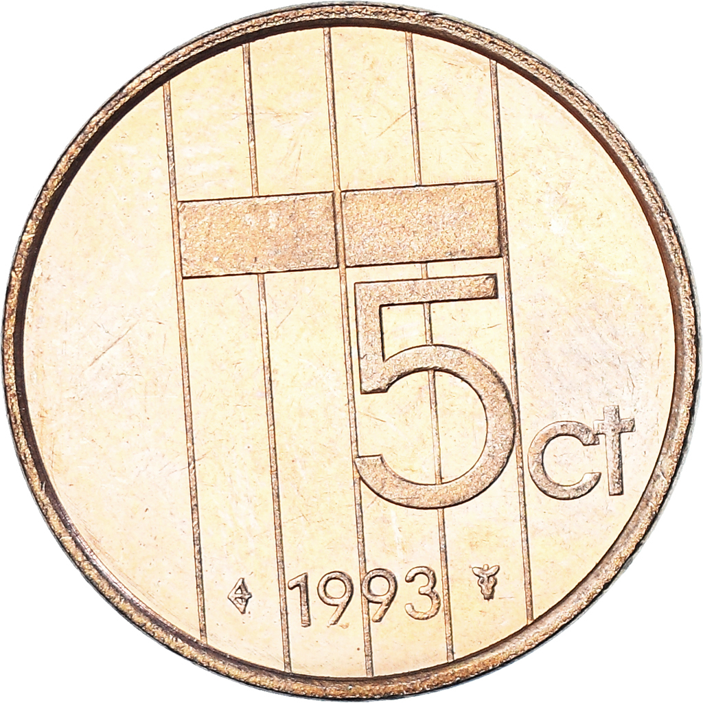 Coin, Netherlands, 5 Cents, 1993