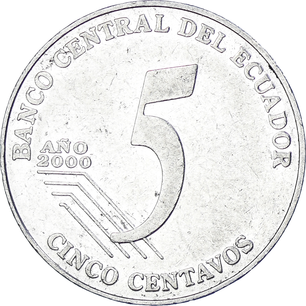 Coin, Ecuador, 5 Centavos, Cinco, 2000