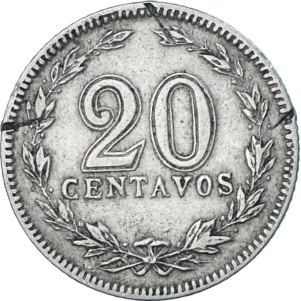 Coin, Argentina, 20 Centavos, 1909