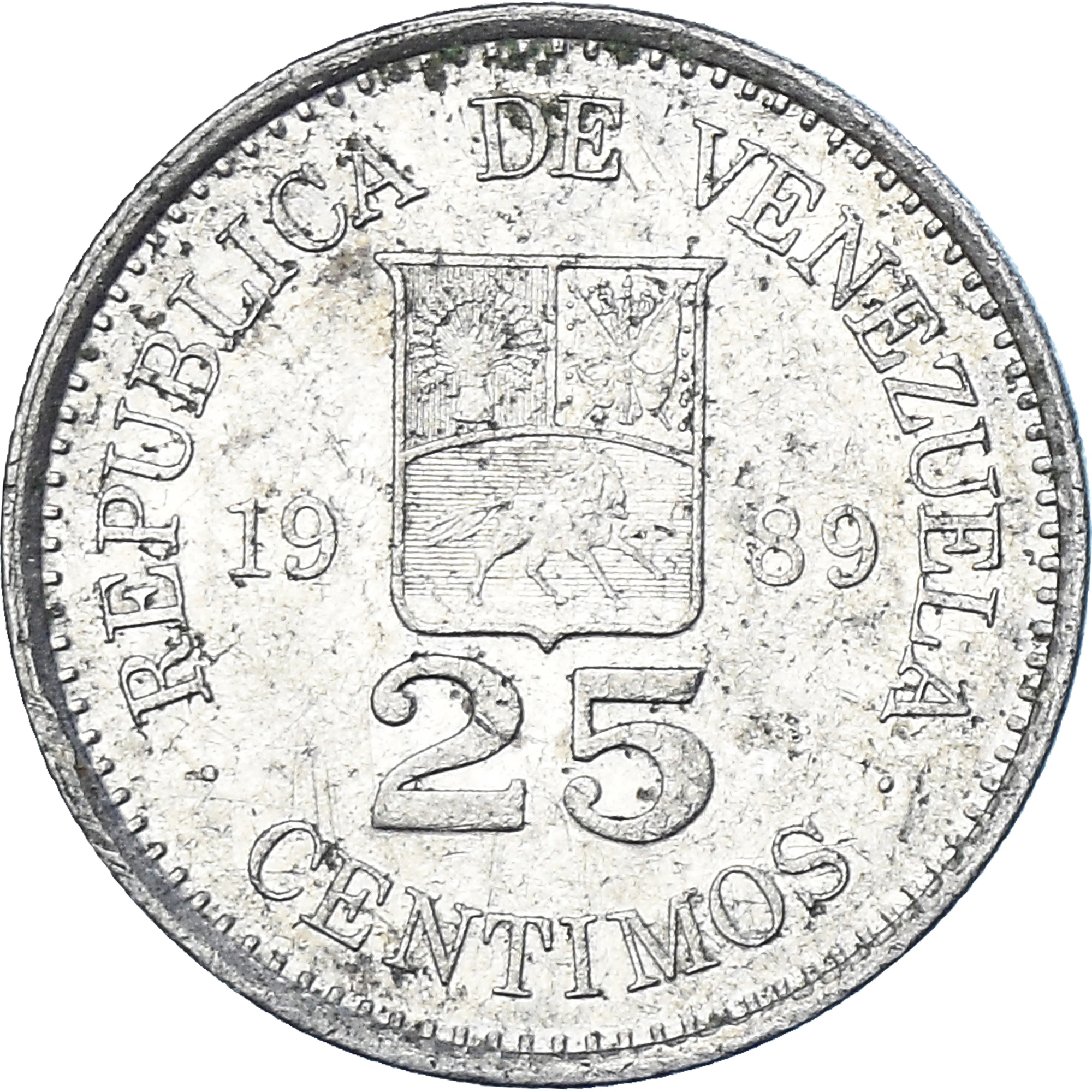 Coin, Venezuela, 25 Centimos, 1989