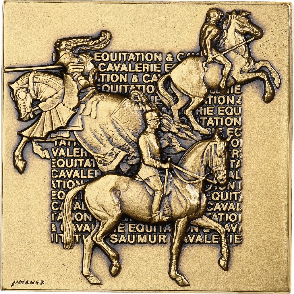 France, Medal, Musée de l'équitation et cavalerie, Saumur, 1994, Bronze