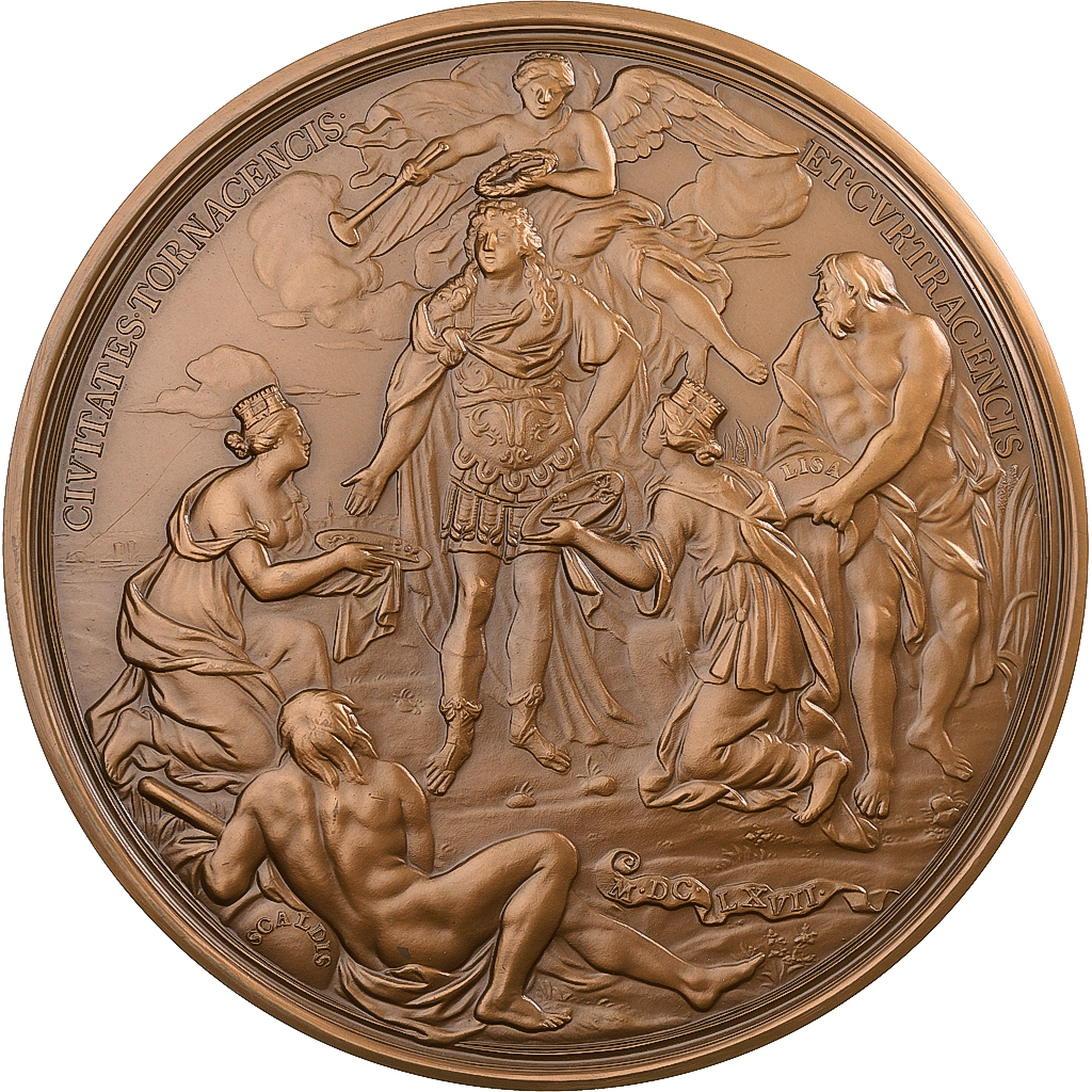 France, Medal, Louis XIV, Prise de Tournai et Courtrai, 1985, Bronze, Restrike